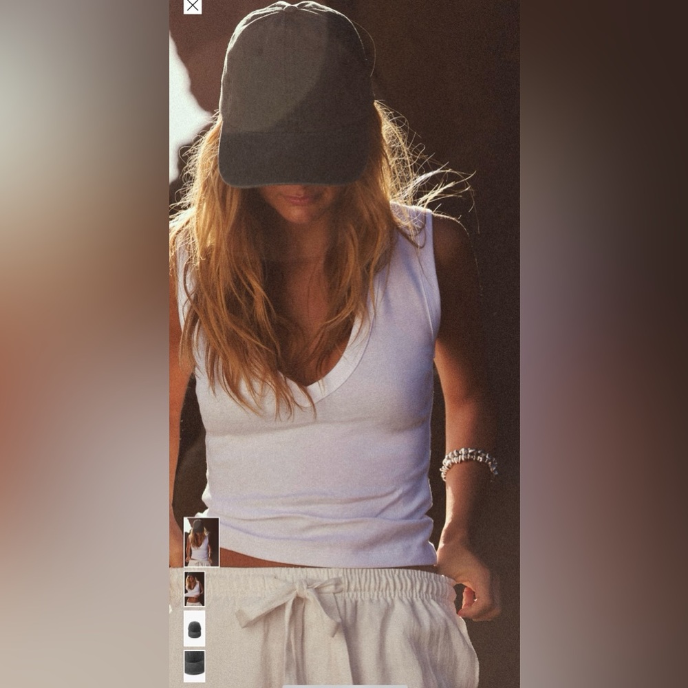 Zara Gray Distress Washed Effect Basic Soft Cap -… - image 1